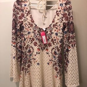 Mid length floral lace dress